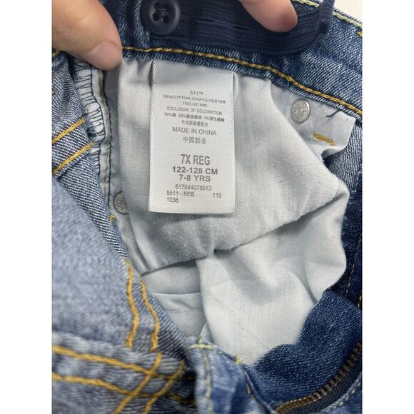 Levi's 511 Slim Jeans Kids Boys 7X Reg 20” Waist 7-8 Year Olds Pants Sport Denim - Picture 11 of 13